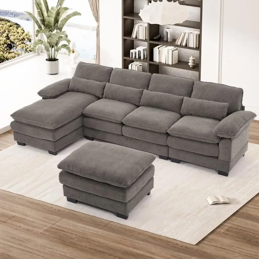 114" Modular Comfy U Shaped Couch for Living Room, Sectional Sofa Deep Seat Cloud Couch, Modern Oversized Overstuffed Couch
114" Modular Comfy U Shaped Couch for Living Room, Sectional Sofa Deep Seat Cloud Couch, Modern Oversized Overstuffed Couch