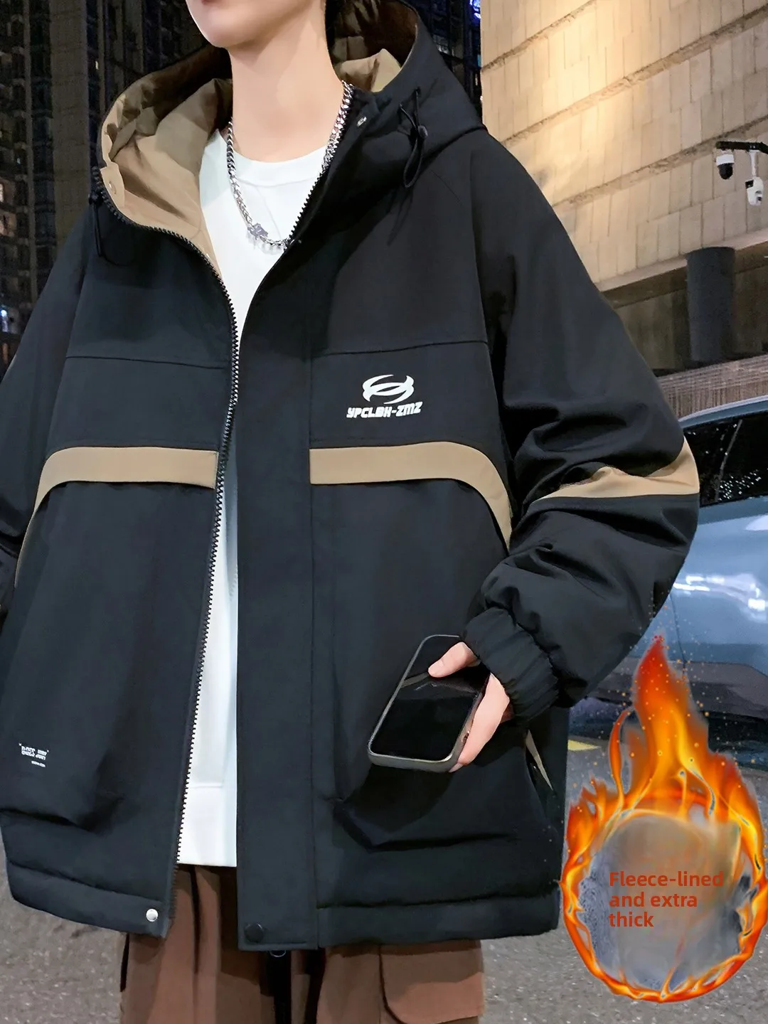 Thiened Fce Hooded Jaet Men's Loose Fit Workwear Sle Winter Coat Youth Trendy Brand Cotton Clothes for Teens
Thiened Fce Hooded Jaet Men's Loose Fit Workwear Sle Winter Coat Youth Trendy Brand Cotton Clothes for Teens