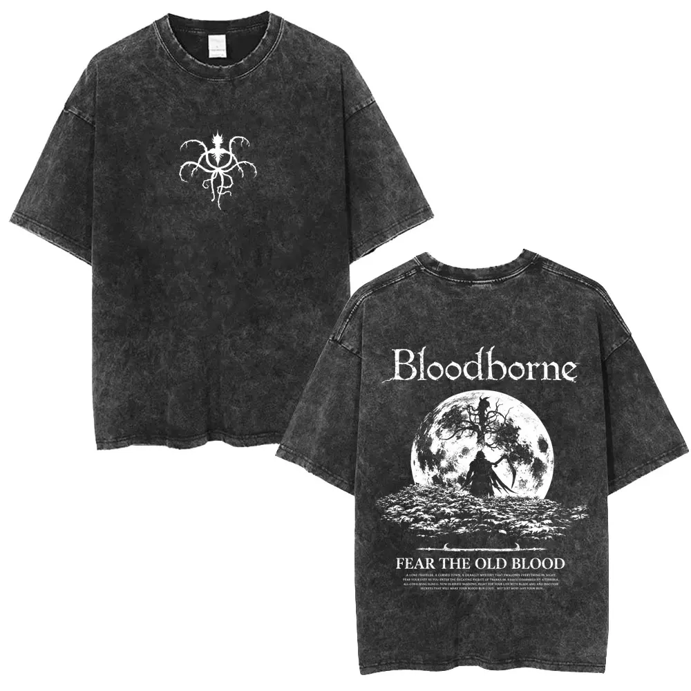 Game Bloodborne Fear The Old Blood Vintage Washed T-shirt Men Women Casual Horror Style T Shirts Male Oversized Cotton T-shirtss
Game Bloodborne Fear The Old Blood Vintage Washed T-shirt Men Women Casual Horror Style T Shirts Male Oversized Cotton T-shirtss