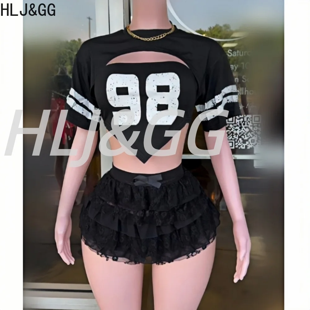 HLJ&GG Black Fashion Ruffle Lace Mini Skirts Two Piece Sets Women Short Sleeve Pullover Top And Skirts Outfits Y2K Streetwear
HLJ&GG Black Fashion Ruffle Lace Mini Skirts Two Piece Sets Women Short Sleeve Pullover Top And Skirts Outfits Y2K Streetwear
