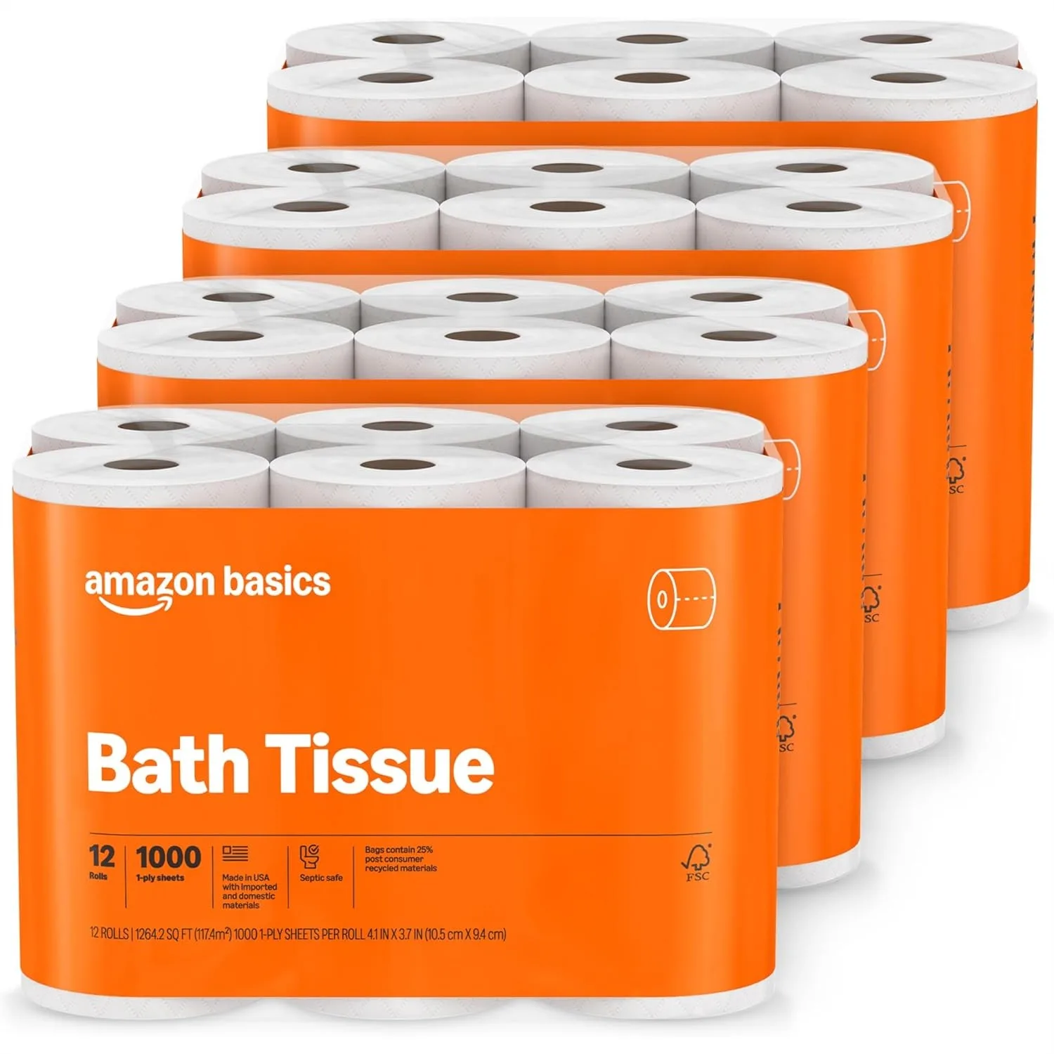 1-Ply Toilet Paper 1000 Sheets Per Roll 48 Rolls Septic Safe for Home Use
1-Ply Toilet Paper 1000 Sheets Per Roll 48 Rolls Septic Safe for Home Use