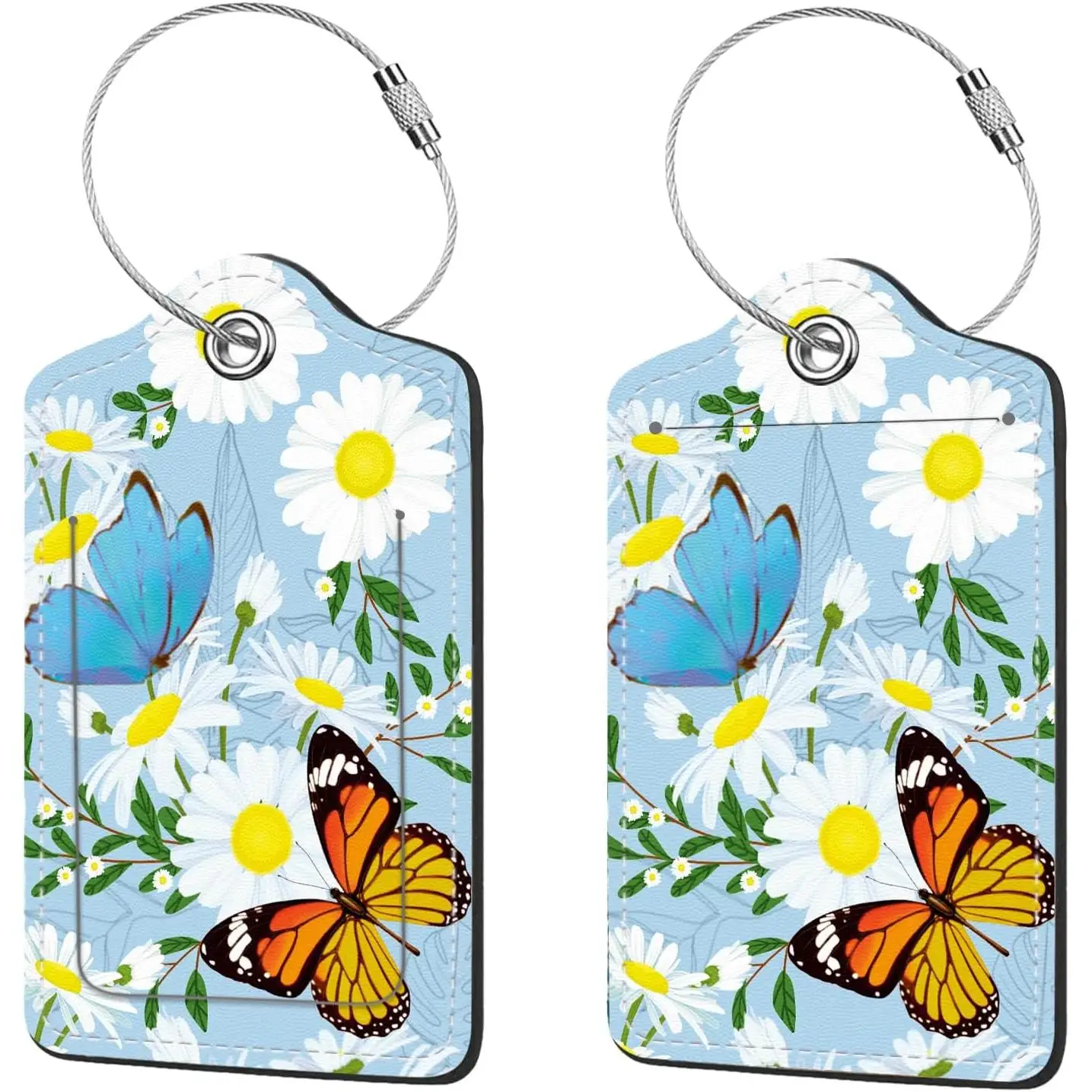 Бабочки и цветы, 2 шт., багажные бирки для чемодана, милая уникальная дорожная бирка из искусственной кожи с идентификационной этикеткой конфиденциальности
Бабочки и цветы, 2 шт., багажные бирки для чемодана, милая уникальная дорожная бирка из искусственной кожи с идентификационной этикеткой конфиденциальности