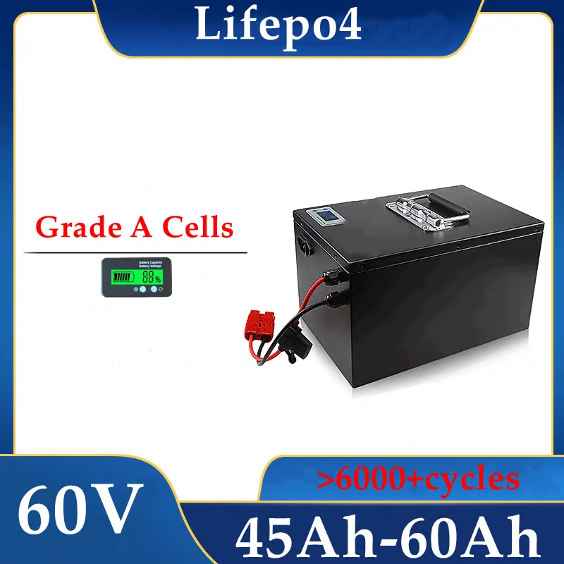 Lifepo4 60V 45Ah 50Ah 60Ah Lithium Battery for 3000W Mini Motorized 3wheel Adult Electric Tricycle Covered Mobility Scooter
Lifepo4 60V 45Ah 50Ah 60Ah Lithium Battery for 3000W Mini Motorized 3wheel Adult Electric Tricycle Covered Mobility Scooter
