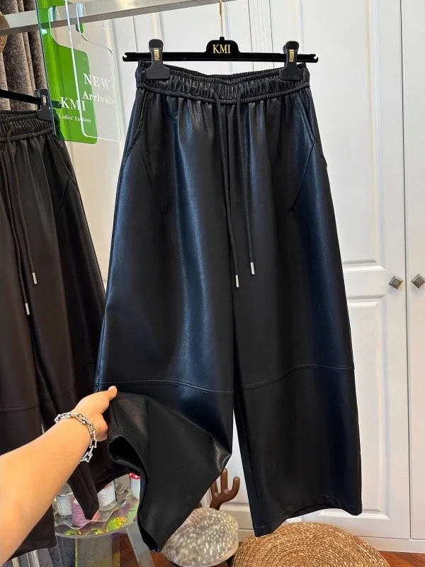 Extra Large 300 Pounds Spring 2026 Simple Elastic Waist Protein Leather Loose Straight Tube Men's Women's Nine Points Pants
Extra Large 300 Pounds Spring 2026 Simple Elastic Waist Protein Leather Loose Straight Tube Men's Women's Nine Points Pants