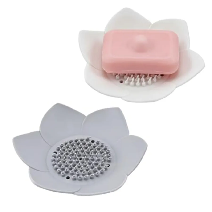 2 Pcs Lotus Shape Shower Steamer Tray, Silicone Soap Holder Non-Slip, Flower Shape Draining Soap Dishes with Self Draining for
2 Pcs Lotus Shape Shower Steamer Tray, Silicone Soap Holder Non-Slip, Flower Shape Draining Soap Dishes with Self Draining for