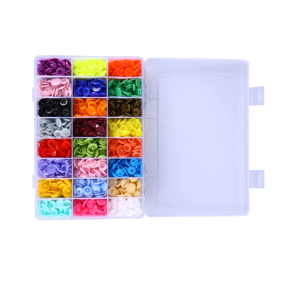 360 Sets T5 Plastic Snaps Fastener 24 Colors Storage Box Sewing Clothes Children Pets Bags Crafts Resin Snap Buttons Kit
360 Sets T5 Plastic Snaps Fastener 24 Colors Storage Box Sewing Clothes Children Pets Bags Crafts Resin Snap Buttons Kit