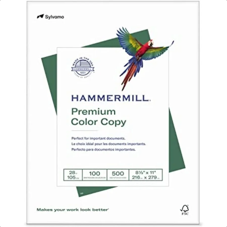 Printer Paper Premium Color 28 lb Copy Paper 8.5 x 11 1 Ream 500 Sheets 100 Bright Made in the USA 102467R
Printer Paper Premium Color 28 lb Copy Paper 8.5 x 11 1 Ream 500 Sheets 100 Bright Made in the USA 102467R