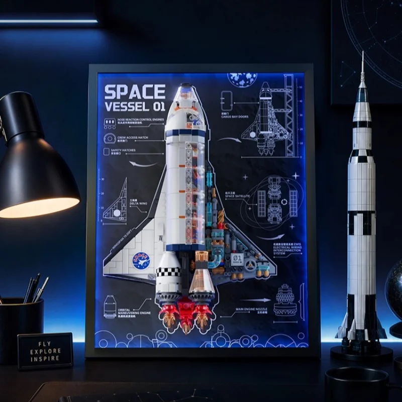 Spaceship Building Blocks Aerospace Three-dimensional Wall Lighting Decoration Painting Wall Hanging Photo Fram Children's Toys
Spaceship Building Blocks Aerospace Three-dimensional Wall Lighting Decoration Painting Wall Hanging Photo Fram Children's Toys