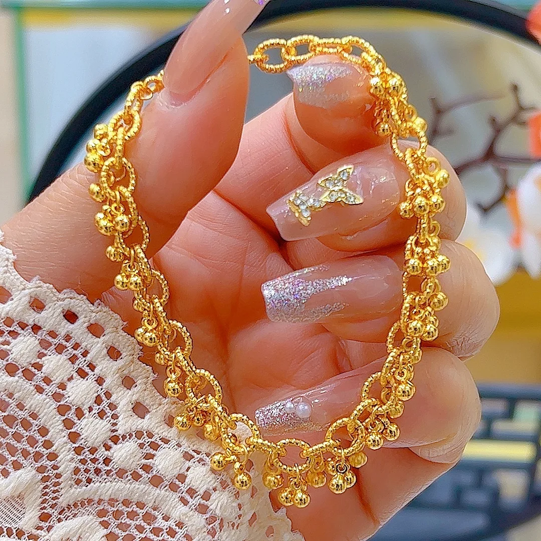 Light luxury 24K real gold fruitful small beaded bracelet au999 gold high-grade design niche court jewelry
Light luxury 24K real gold fruitful small beaded bracelet au999 gold high-grade design niche court jewelry