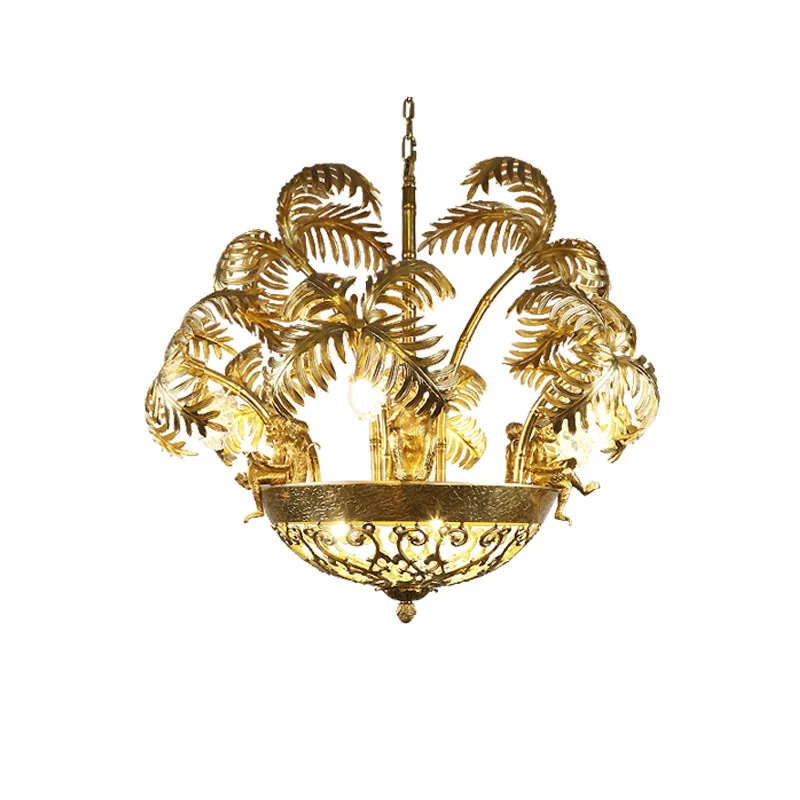 French chandelier, coconut leaf monkey personality retro interior living room bedroom study dining room entrance foyer light
French chandelier, coconut leaf monkey personality retro interior living room bedroom study dining room entrance foyer light