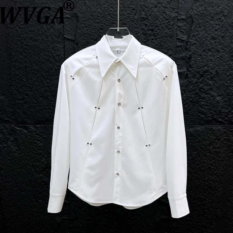 WVGA Spring New Man Tide Metal Rivet Pleated Design Long Sleeve Shirt Stylish Korean Style Trendy Loose-fit Solid Top Ins W22606
WVGA Spring New Man Tide Metal Rivet Pleated Design Long Sleeve Shirt Stylish Korean Style Trendy Loose-fit Solid Top Ins W22606