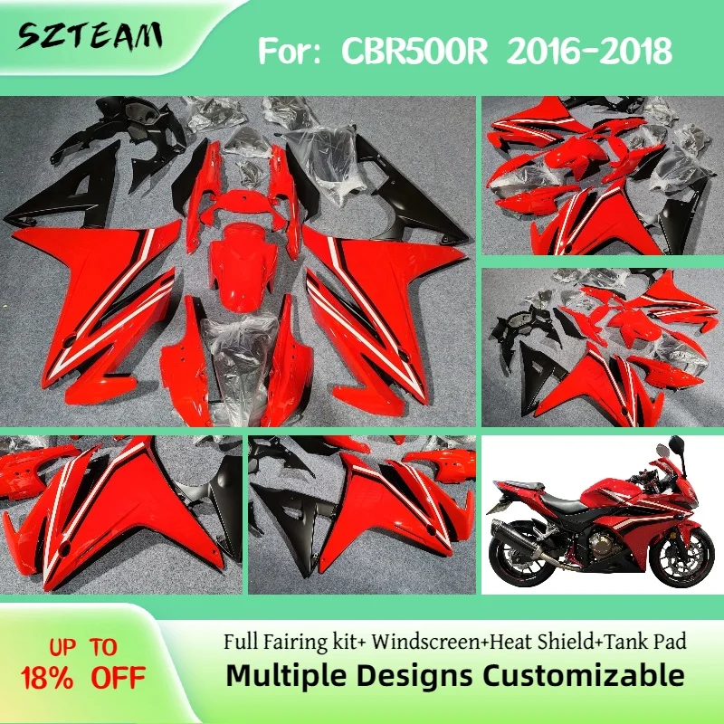 CBR500R 2016 2017 2018 Fairings for HONDA CBR 500R 16 17 18 Motorcycle Customized Injection High Quality Fairing Kit
CBR500R 2016 2017 2018 Fairings for HONDA CBR 500R 16 17 18 Motorcycle Customized Injection High Quality Fairing Kit
