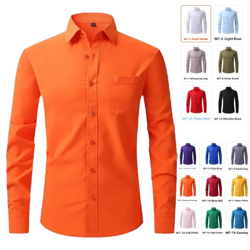 Orange Long Sve Collared Men's irt Elastic Anti-Wrinkle Performance Wedding Dr Photo Dance T Large Size irt Busi...
Orange Long Sve Collared Men's irt Elastic Anti-Wrinkle Performance Wedding Dr Photo Dance T Large Size irt Busi...