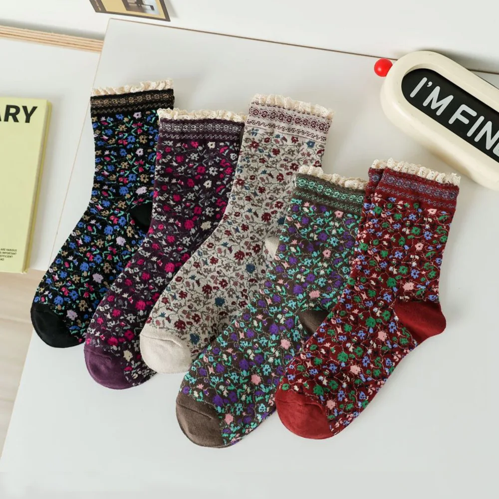 5 Pair Autumn Winter Lace Women Socks Cute Small Flower Middle Tube Long Socks College Fashion Korean Style Streetwear
5 Pair Autumn Winter Lace Women Socks Cute Small Flower Middle Tube Long Socks College Fashion Korean Style Streetwear