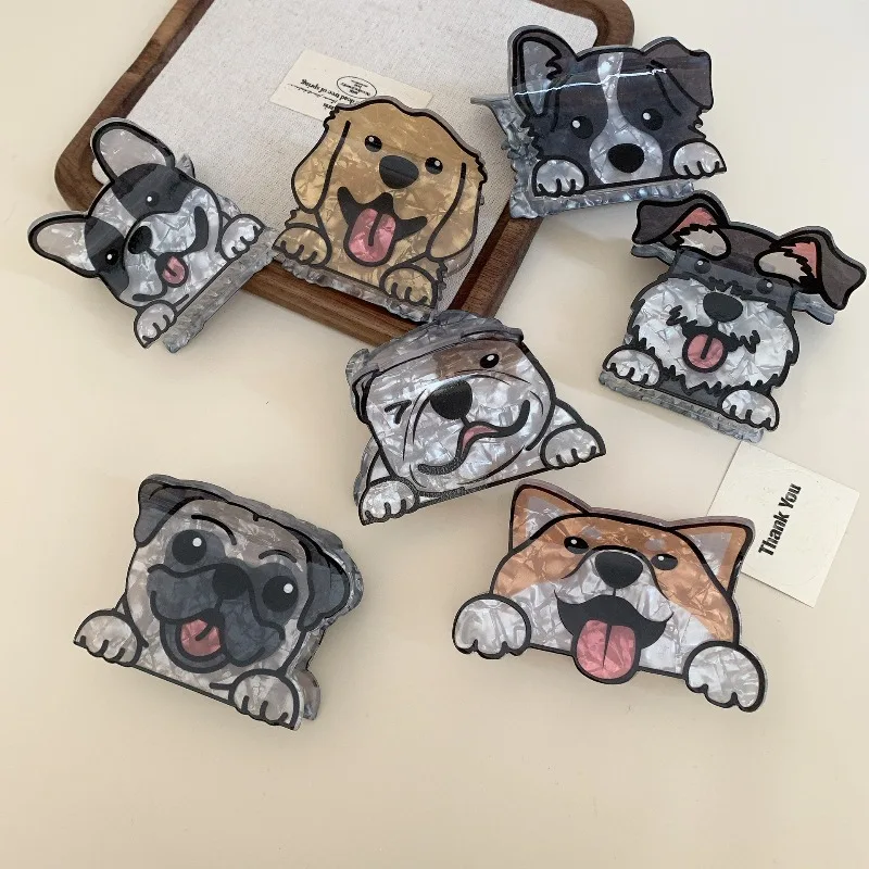 Acrylic Corgi Golden Retriever Cartoon Animal Hair Claw Clip for Low Ponytail Cute Unique Non Slip Durable Daily Hair Accessory
Acrylic Corgi Golden Retriever Cartoon Animal Hair Claw Clip for Low Ponytail Cute Unique Non Slip Durable Daily Hair Accessory