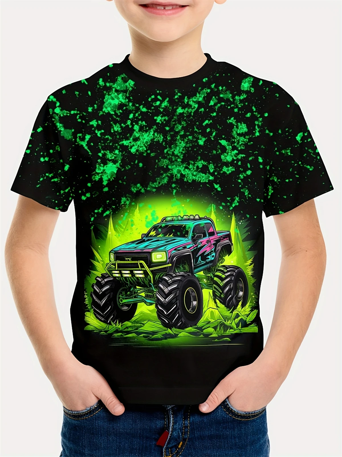 Летняя футболка с 3D-принтом грузовика для мальчиков, удобная футболка с коротким рукавом, топы, футболка с мультяшным рисунком для мальчиков, летняя уличная одежда для детей и мальчиков 
Летняя футболка с 3D-принтом грузовика для мальчиков, удобная футболка с коротким рукавом, топы, футболка с мультяшным рисунком для мальчиков, летняя уличная одежда для детей и мальчиков
