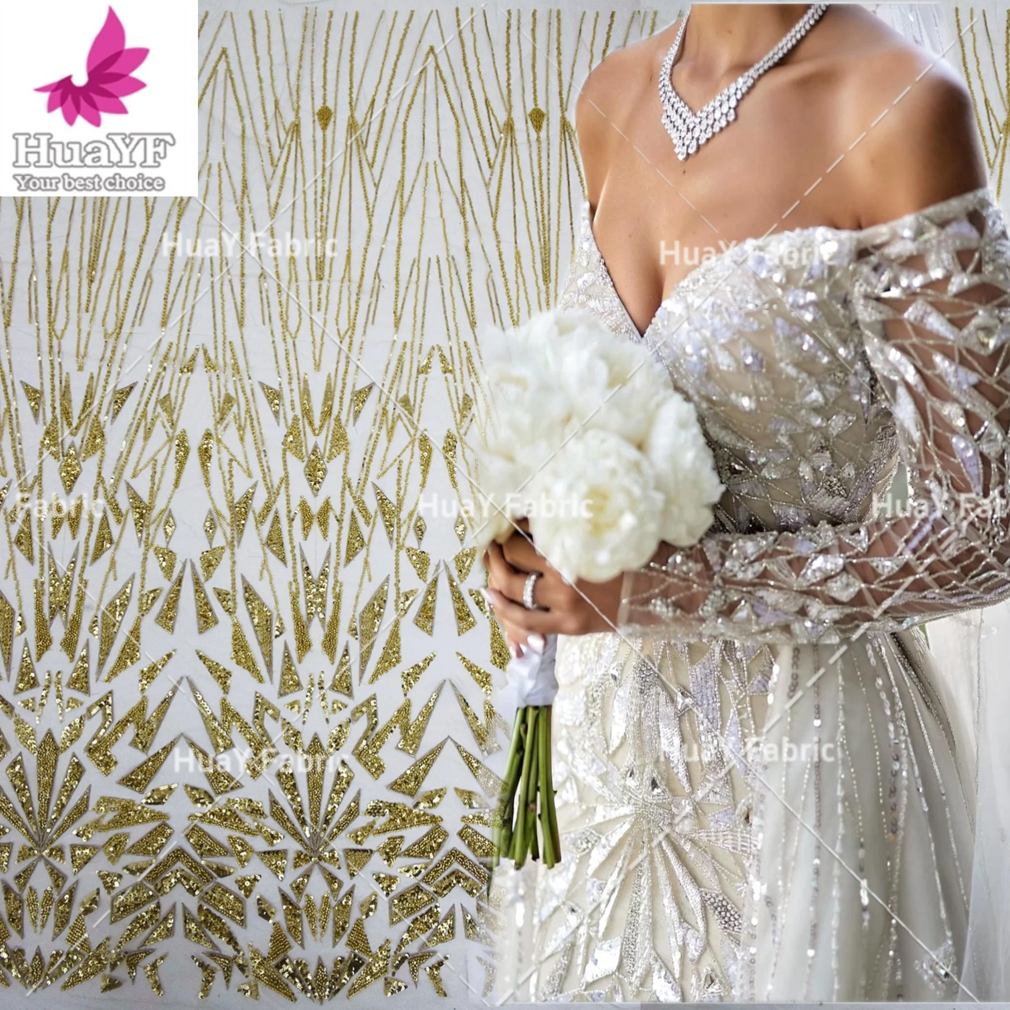 1 Yard French New Elegant Beads White Bridal Sequin Embroidered Wedding Dress Lace Fabric with 3d Applique Pearl HY2866
1 Yard French New Elegant Beads White Bridal Sequin Embroidered Wedding Dress Lace Fabric with 3d Applique Pearl HY2866