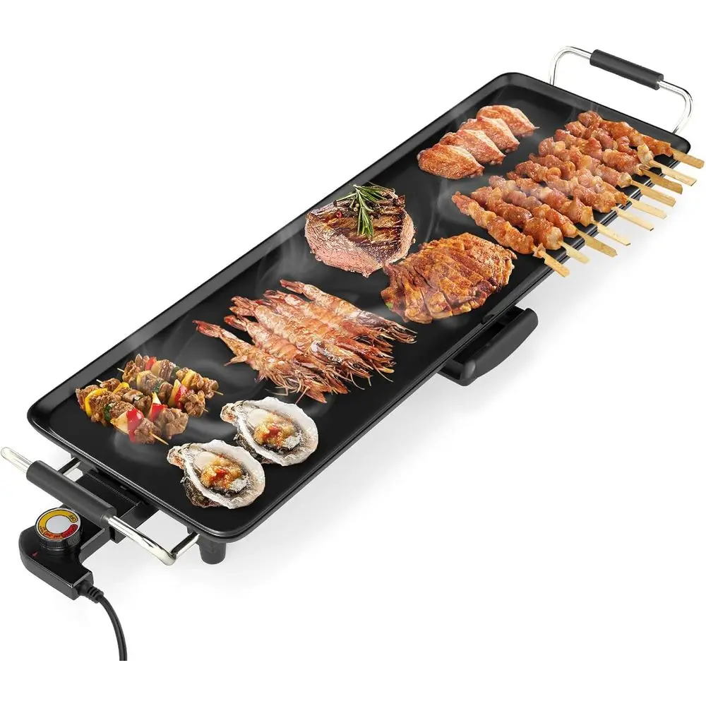 27 Large Nonstick Electric Griddle, Adjustable Temp Teppanyaki BBQ, Even Heat, Portable for Indoor & Outdoor Use
27 Large Nonstick Electric Griddle, Adjustable Temp Teppanyaki BBQ, Even Heat, Portable for Indoor & Outdoor Use
