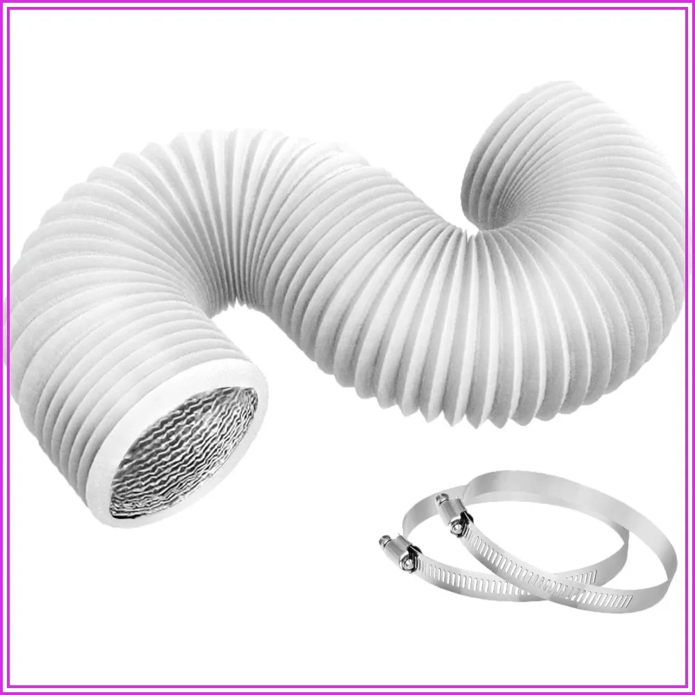 4 Inch 8ft Dryer Vent Hose, Flexible Insulated Air Ducting, PVC Aluminum Foil with 2 Clamps for HVAC Ventilation
4 Inch 8ft Dryer Vent Hose, Flexible Insulated Air Ducting, PVC Aluminum Foil with 2 Clamps for HVAC Ventilation