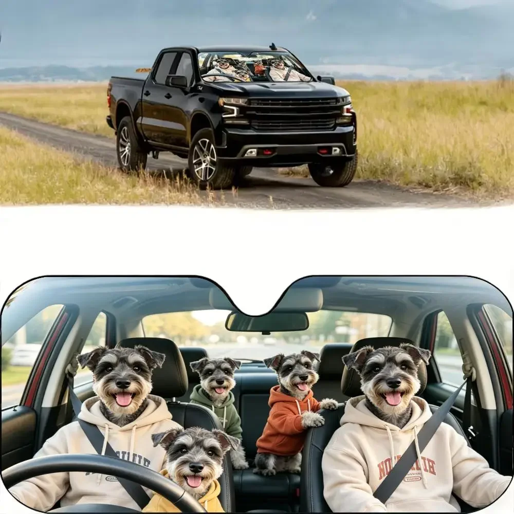 Miniature Schnauzer Dog Driving Car Windshield Sun Shade Aluminum Foil UV Heat Insulation Foldable Cover
Miniature Schnauzer Dog Driving Car Windshield Sun Shade Aluminum Foil UV Heat Insulation Foldable Cover