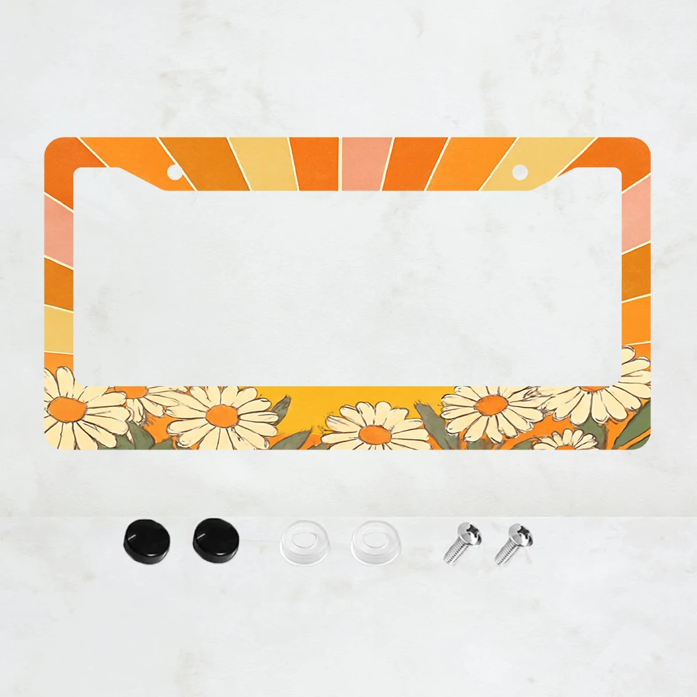 1PC 2-Hole License Plate Frame, Orange and Yellow Floral Design, Aluminum, 6x12 Inches, with Screws, Retro Novelty Car Decor
1PC 2-Hole License Plate Frame, Orange and Yellow Floral Design, Aluminum, 6x12 Inches, with Screws, Retro Novelty Car Decor