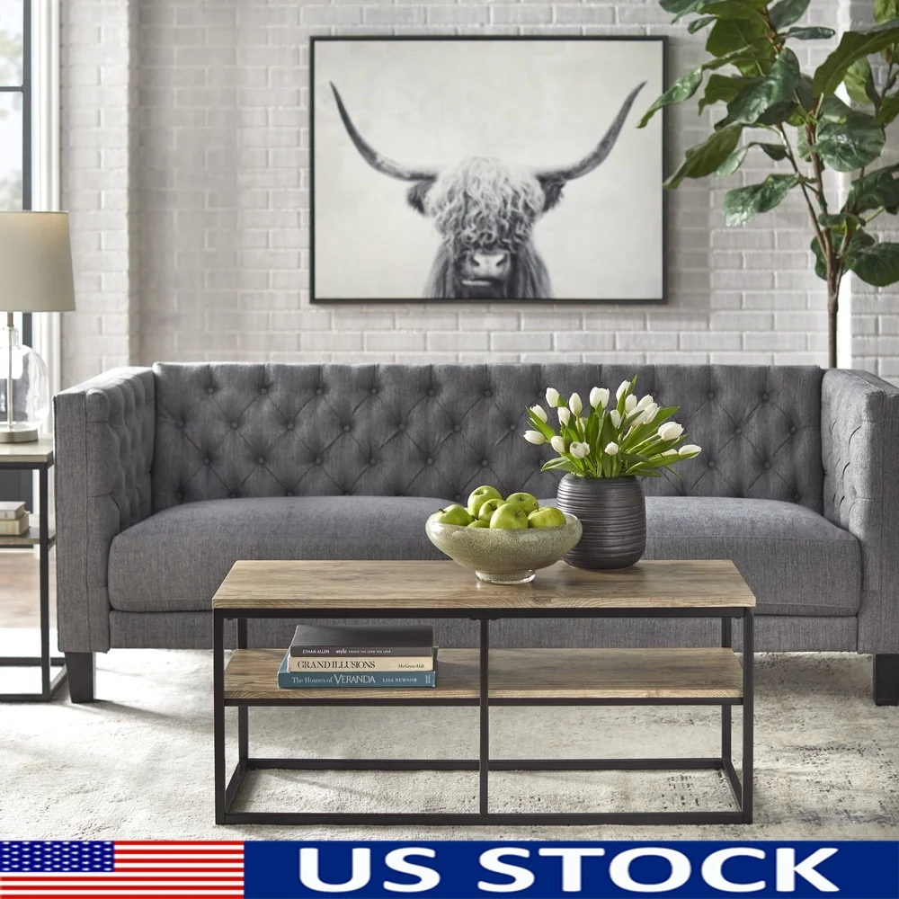 Reclaimed Look Coffee Table with Bold Metal Frame Living Room Indoor Use Modern Rectangular Design Assembly Required
Reclaimed Look Coffee Table with Bold Metal Frame Living Room Indoor Use Modern Rectangular Design Assembly Required