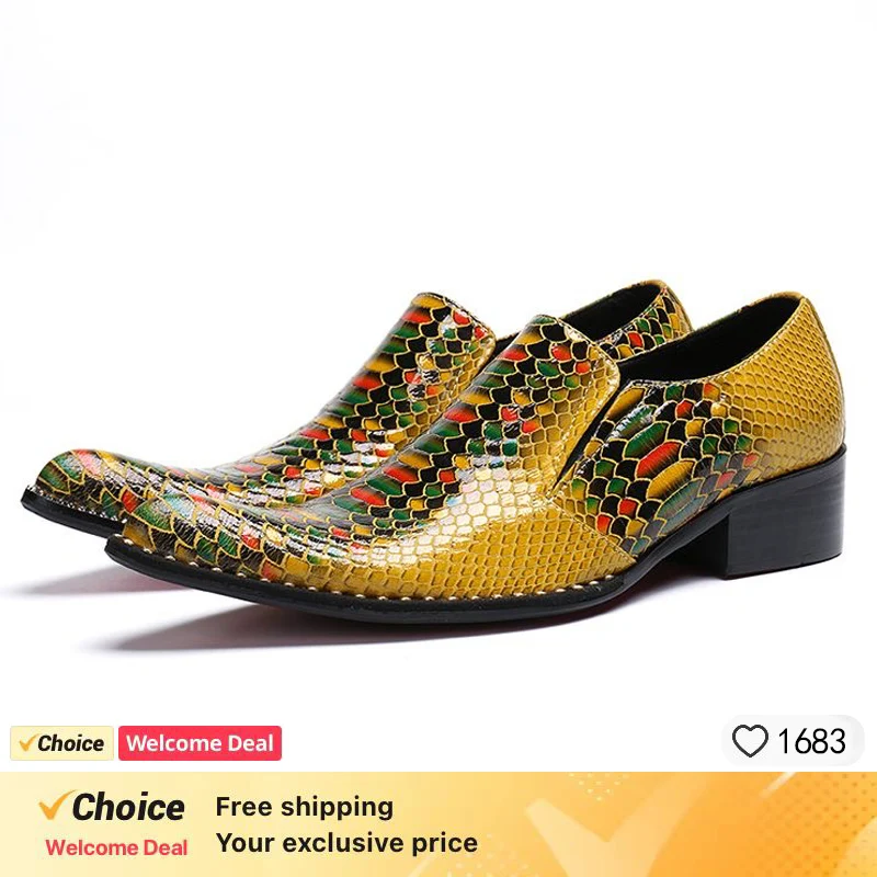 Luxury brand men's leather shoes pointed yellow snake pattern formal shoes men's handmade wedding dress shoes men's Oxford shoes
Luxury brand men's leather shoes pointed yellow snake pattern formal shoes men's handmade wedding dress shoes men's Oxford shoes