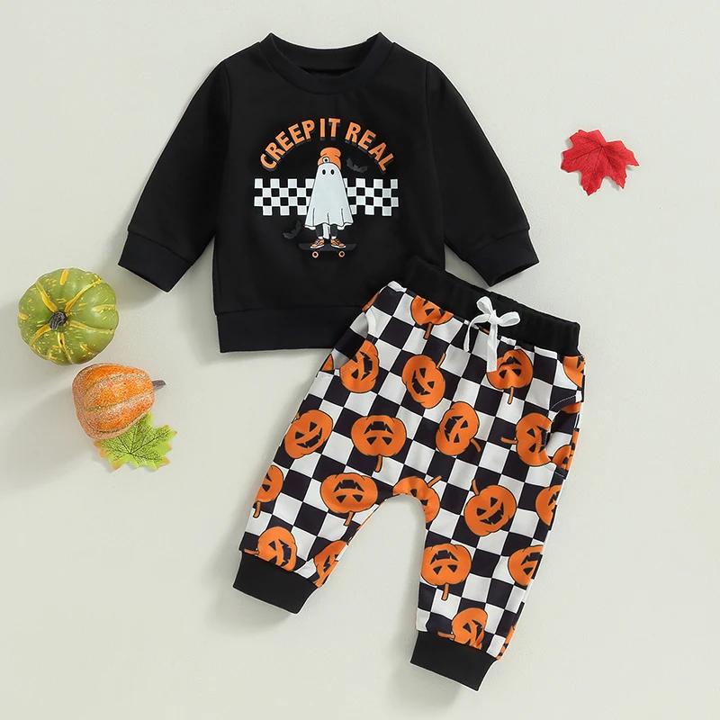 Baby Boys Halloween Costume Set Pumpkin Print Long Sleeve Hoodie and Elastic Waist Pants Toddler 2 Piece Outfit for Fall
Baby Boys Halloween Costume Set Pumpkin Print Long Sleeve Hoodie and Elastic Waist Pants Toddler 2 Piece Outfit for Fall