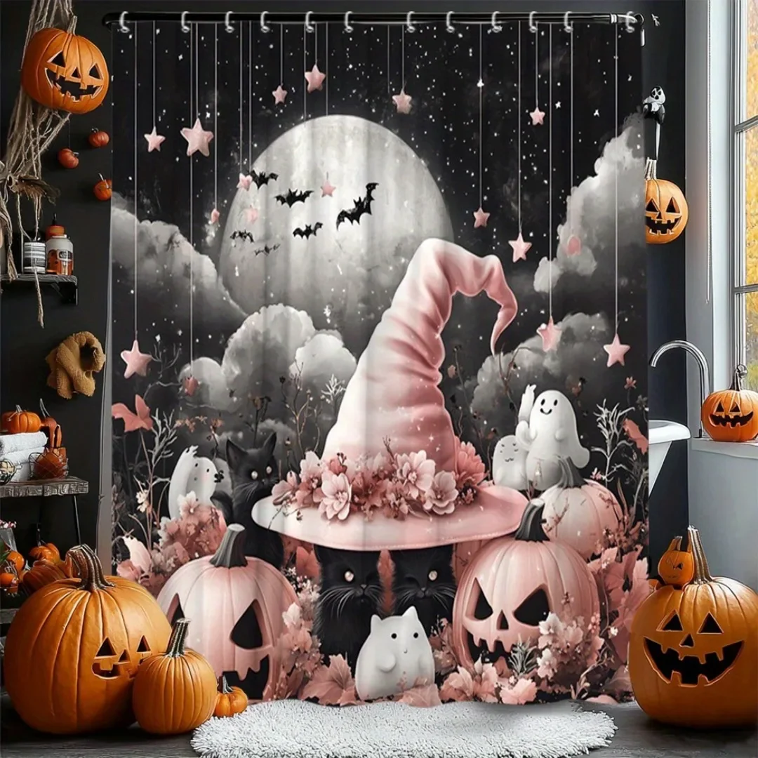 Happy Halloween Shower Curtain Ghost Evil Pumpkin 3D Printed Waterproof Polyester Bath Curtain for Halloween Bathroom Decoration
Happy Halloween Shower Curtain Ghost Evil Pumpkin 3D Printed Waterproof Polyester Bath Curtain for Halloween Bathroom Decoration