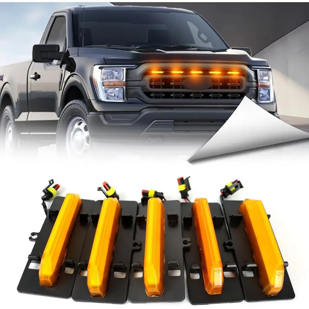 LED 5pcs ront Grille Lights Compatible with 2021 2022 2023 150 XL/XLT/XLT Sport Wiring Upgrade Grill Lamp Amber Daytime Running
LED 5pcs ront Grille Lights Compatible with 2021 2022 2023 150 XL/XLT/XLT Sport Wiring Upgrade Grill Lamp Amber Daytime Running