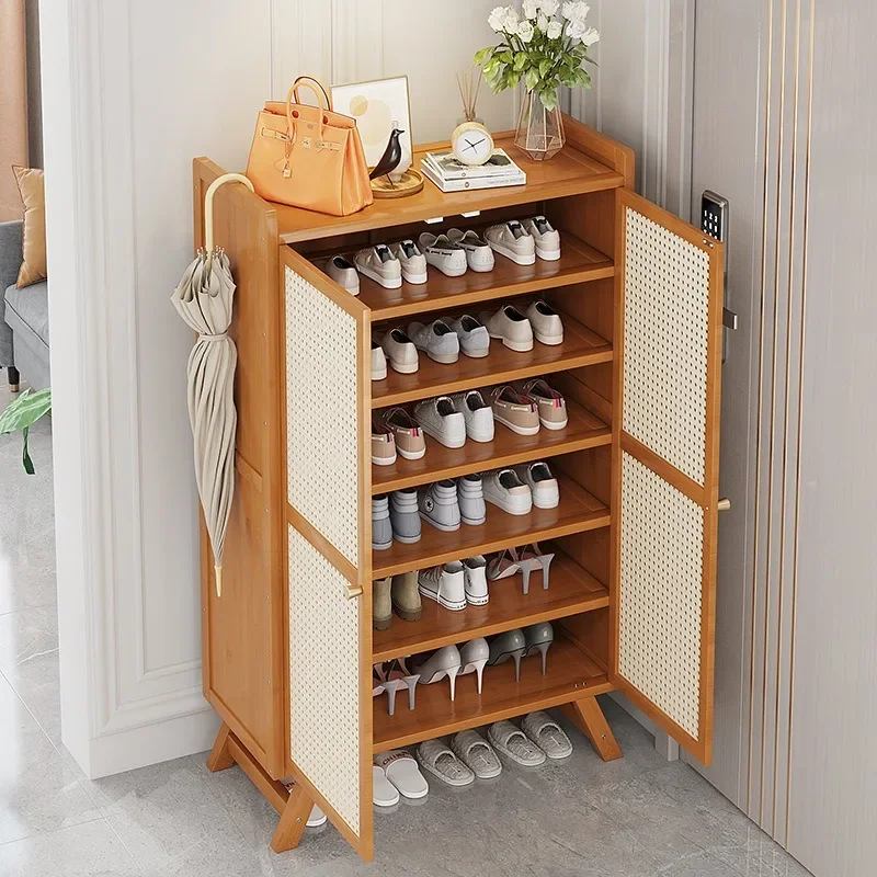 Bamboo Breathable Shoe Cabinet with Doors, Freestanding Entrance Multi-layer Storage Shoe Rack 신발장
Bamboo Breathable Shoe Cabinet with Doors, Freestanding Entrance Multi-layer Storage Shoe Rack 신발장