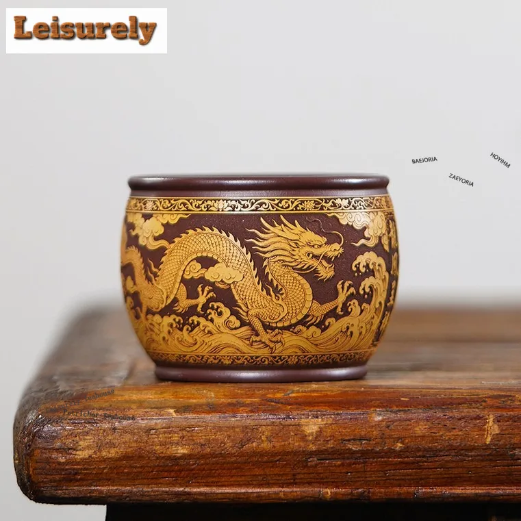 160ml Yixing Zisha Dragon Phoenix Teacup Elegant Tea Bowl Mug Tea-tasting Meditation Cup Chazhan Master Cups Household Teaware
160ml Yixing Zisha Dragon Phoenix Teacup Elegant Tea Bowl Mug Tea-tasting Meditation Cup Chazhan Master Cups Household Teaware