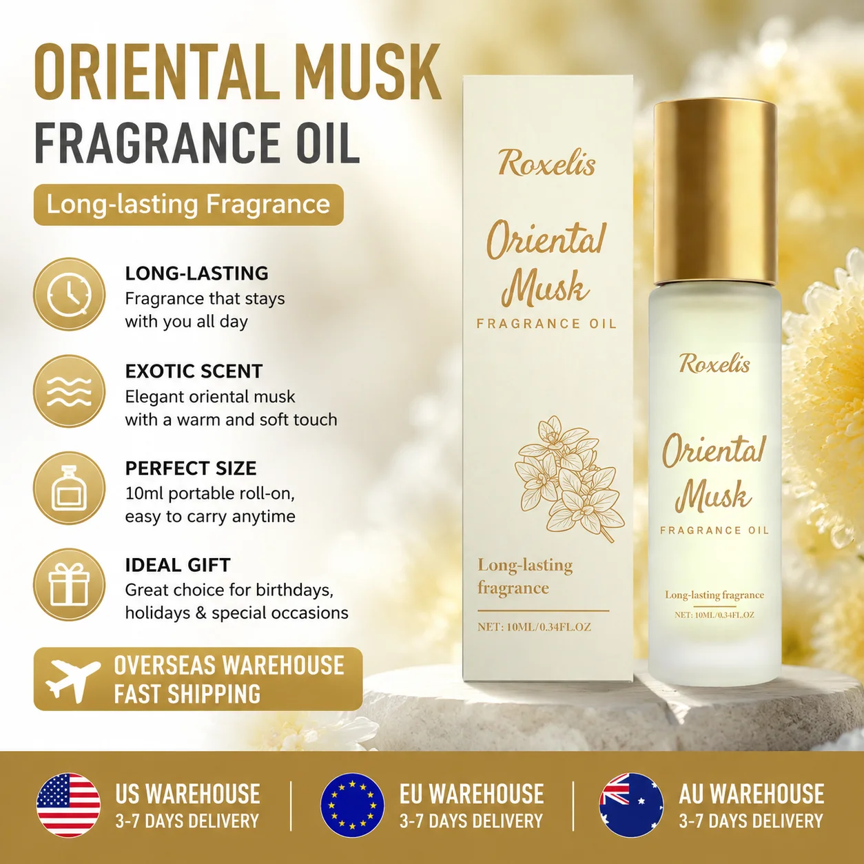 Oriental Musk Fragrance Oil 10ml Roll On Perfume Oil Long Lasting Unisex Travel Size Fragrance Overseas Warehouse Gift
Oriental Musk Fragrance Oil 10ml Roll On Perfume Oil Long Lasting Unisex Travel Size Fragrance Overseas Warehouse Gift