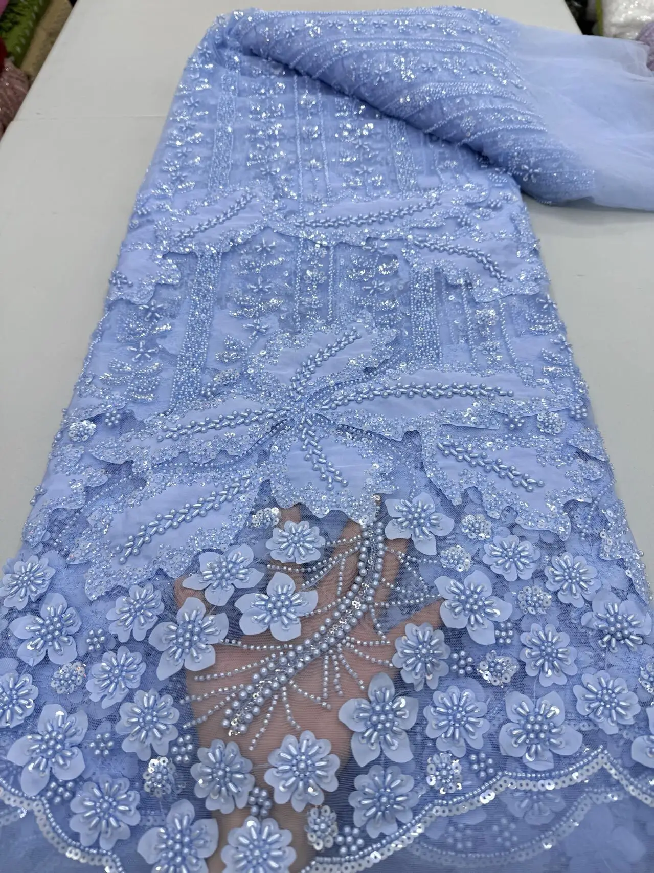 5 Yards African Lace Fabric 2025 Sequins Beaded Nigerian Bridal High Quality French Tulle Lace Fabric For Wedding Party Dresses
5 Yards African Lace Fabric 2025 Sequins Beaded Nigerian Bridal High Quality French Tulle Lace Fabric For Wedding Party Dresses