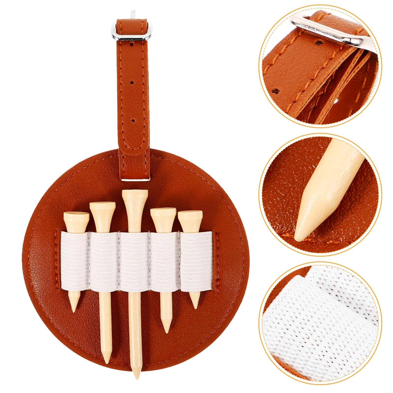 1 set 5 Tees Golf Ball Nail Storage Bag Brown Tee Holder Pouch Portable Waist Hanging Golfs Out Golf Tee Bag
1 set 5 Tees Golf Ball Nail Storage Bag Brown Tee Holder Pouch Portable Waist Hanging Golfs Out Golf Tee Bag