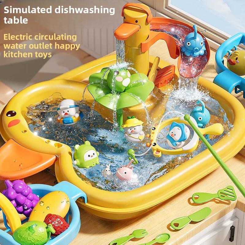 Children's toy dishwasher, baby's kitchen, playing house, electric play, washing sink, vegetable sink
Children's toy dishwasher, baby's kitchen, playing house, electric play, washing sink, vegetable sink