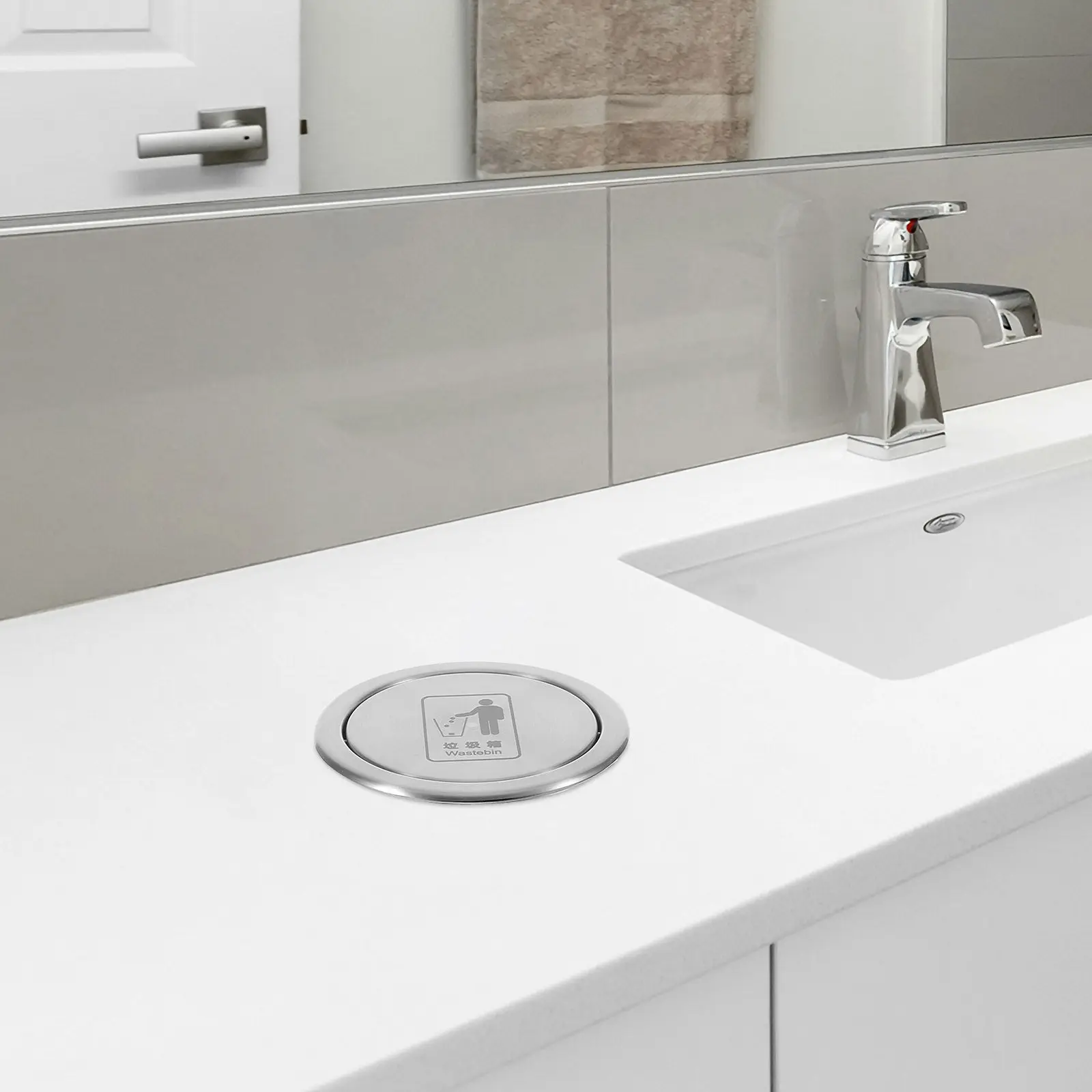 Stainless Steel Embedded Trash Bin Swing Lid Countertop Recessed Trash Can Drop-in Garbage Chute Kitchen Cabinet Waste Bin
Stainless Steel Embedded Trash Bin Swing Lid Countertop Recessed Trash Can Drop-in Garbage Chute Kitchen Cabinet Waste Bin