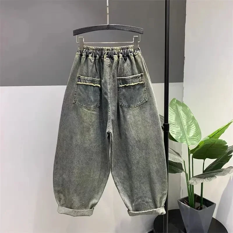 2025 New Spring Autumn Casual Denim Pants Women Elastic Waist Drawstring Plus Size Loose Harem Pant Female Clothes Pantalones
2025 New Spring Autumn Casual Denim Pants Women Elastic Waist Drawstring Plus Size Loose Harem Pant Female Clothes Pantalones