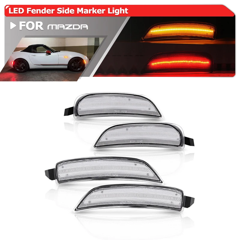 4x Front & Rear Amber Red Led Side Marker Lights For Mazda MX-5 Miata 2016-2021 Auto Fender Flare Lamps
4x Front & Rear Amber Red Led Side Marker Lights For Mazda MX-5 Miata 2016-2021 Auto Fender Flare Lamps