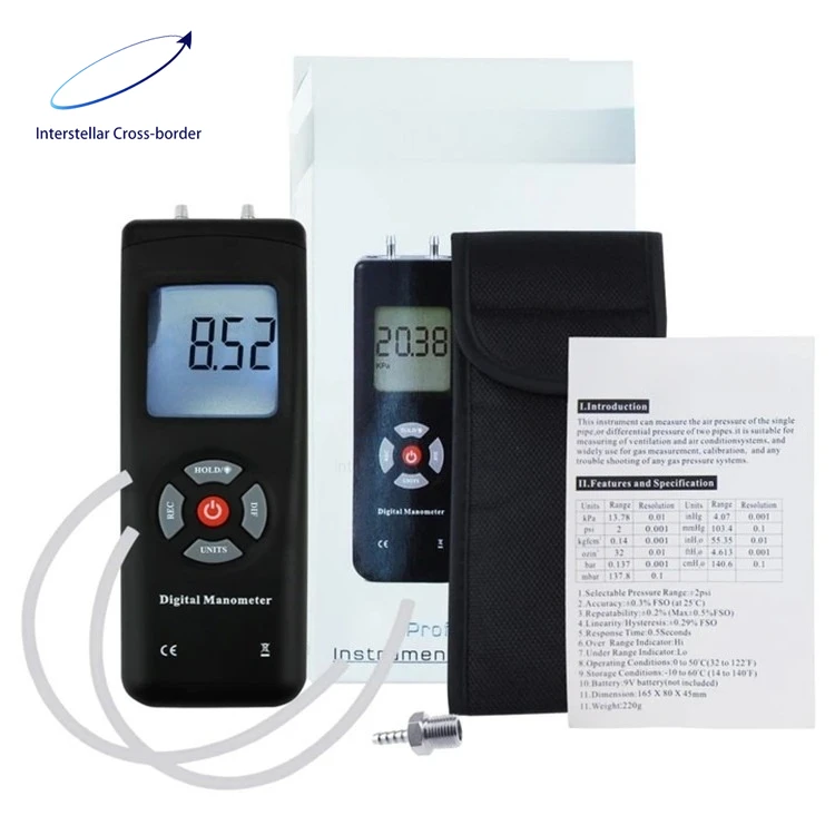 Высокоточный цифровой дифференциальный манометр для измерения положительного и отрицательного давления, тестер напряжения, инструмент для проверки газа и воздуха в системах ОВКВ
Высокоточный цифровой дифференциальный манометр для измерения положительного и отрицательного давления, тестер напряжения, инструмент для проверки газа и воздуха в системах ОВКВ