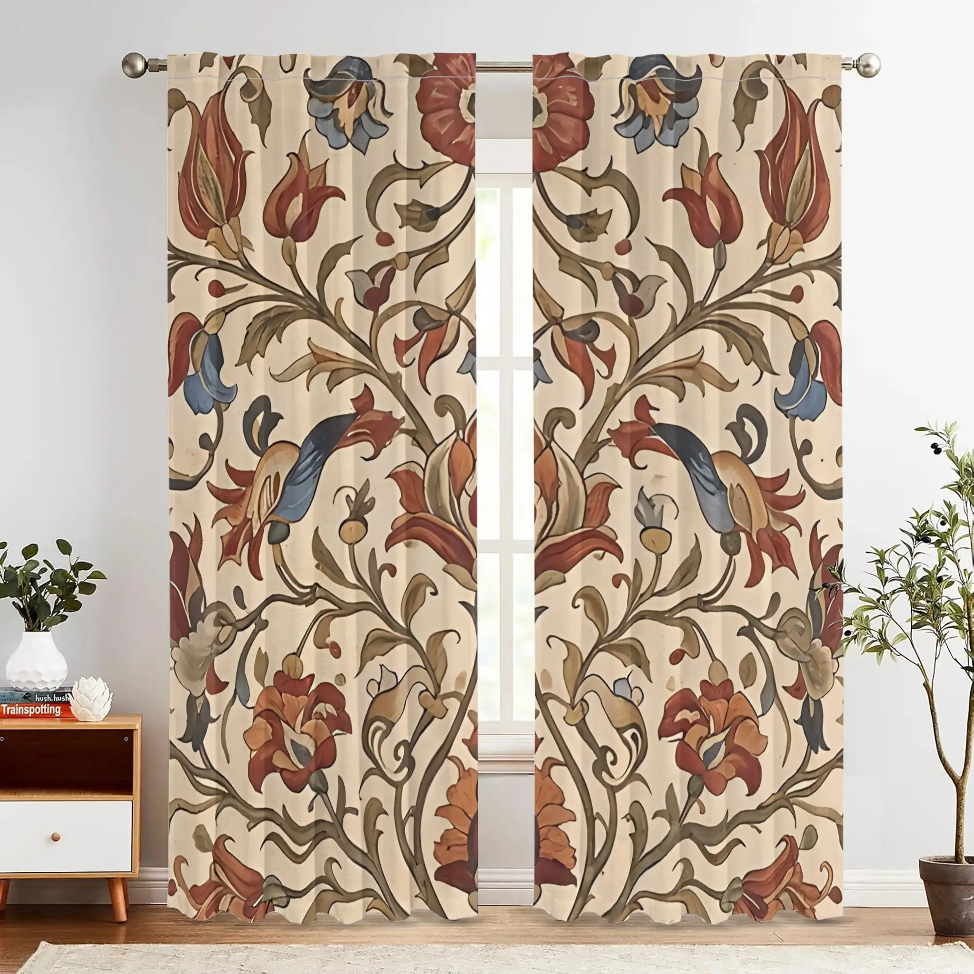 Retro vine and flower pattern Print Drapes Room Darkening Window Curtains for Home Decor,Rod Pocket Blackout Curtains Bedroom
Retro vine and flower pattern Print Drapes Room Darkening Window Curtains for Home Decor,Rod Pocket Blackout Curtains Bedroom