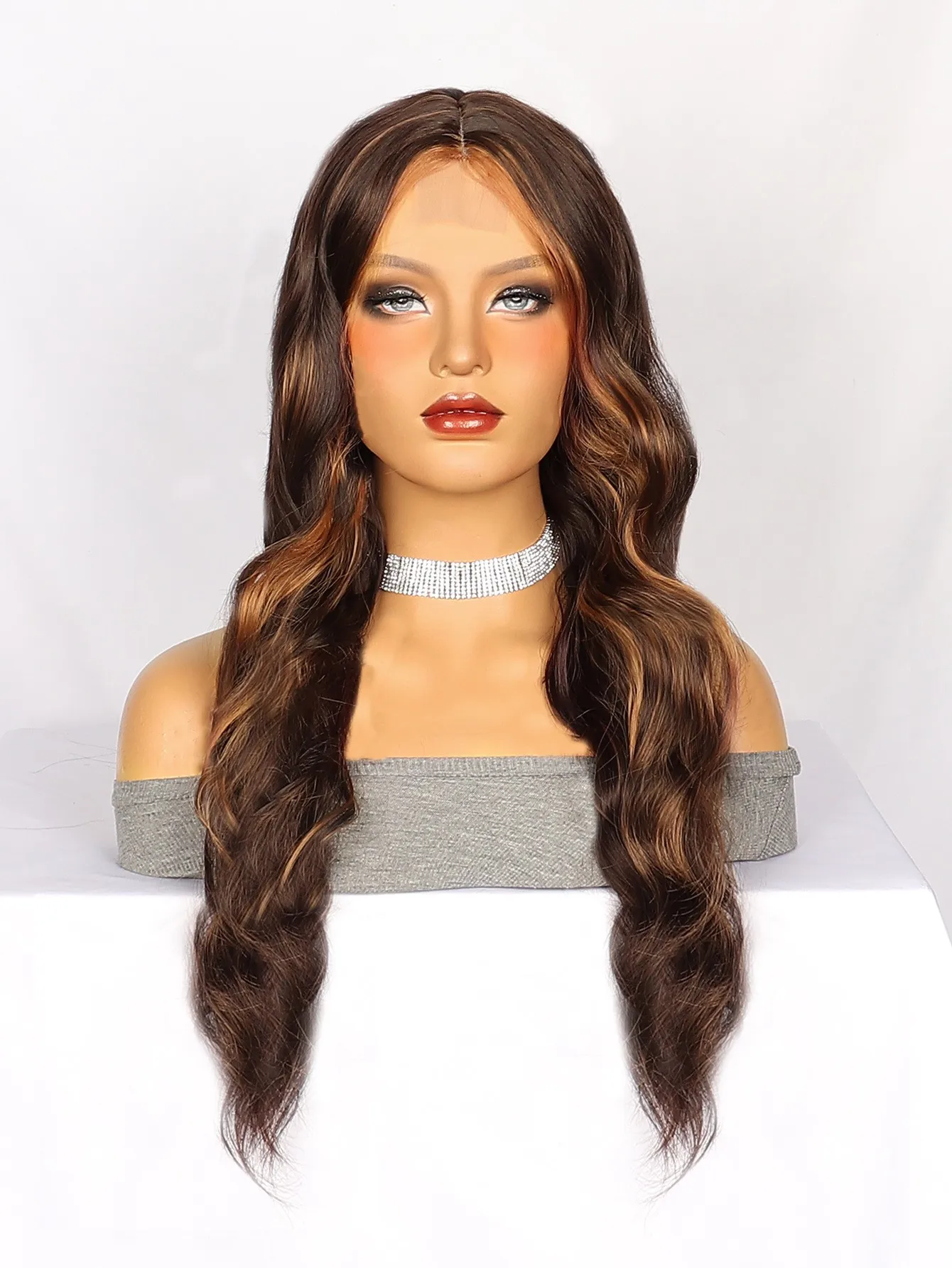26 inch Lace Front Wig with Brown Balayage Long Curls and Middle Part Synthetic Hair Wigs for Women
26 inch Lace Front Wig with Brown Balayage Long Curls and Middle Part Synthetic Hair Wigs for Women