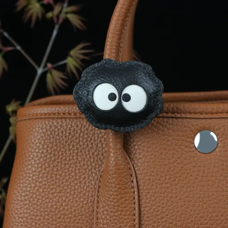 Big-eyed black coal ball genuine leather bag charm handmade, cute backpack accessory classy and minimalist gift
Big-eyed black coal ball genuine leather bag charm handmade, cute backpack accessory classy and minimalist gift