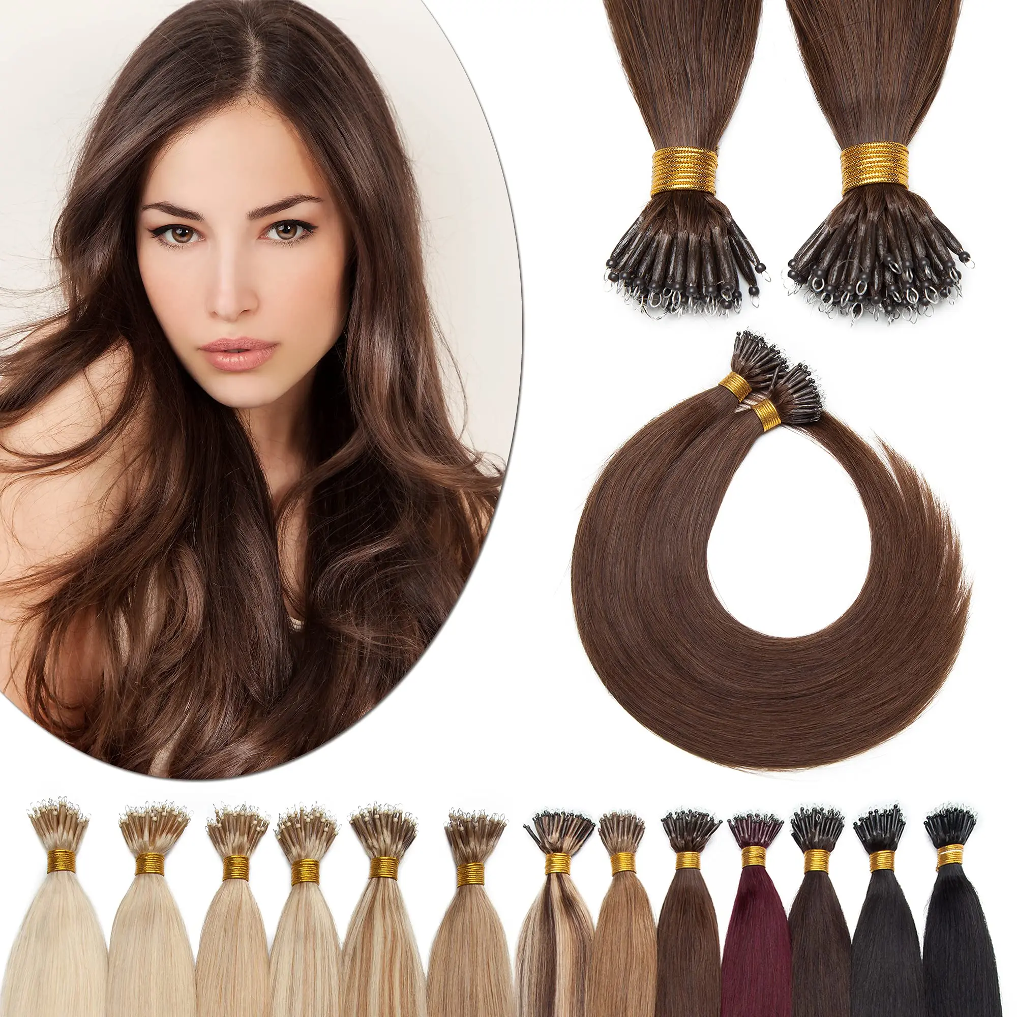 Straight 100% Human Hair Nano Ring Hair Extensions Weft Smallest Rings For Most Natural Looking Hair Extensions
Straight 100% Human Hair Nano Ring Hair Extensions Weft Smallest Rings For Most Natural Looking Hair Extensions