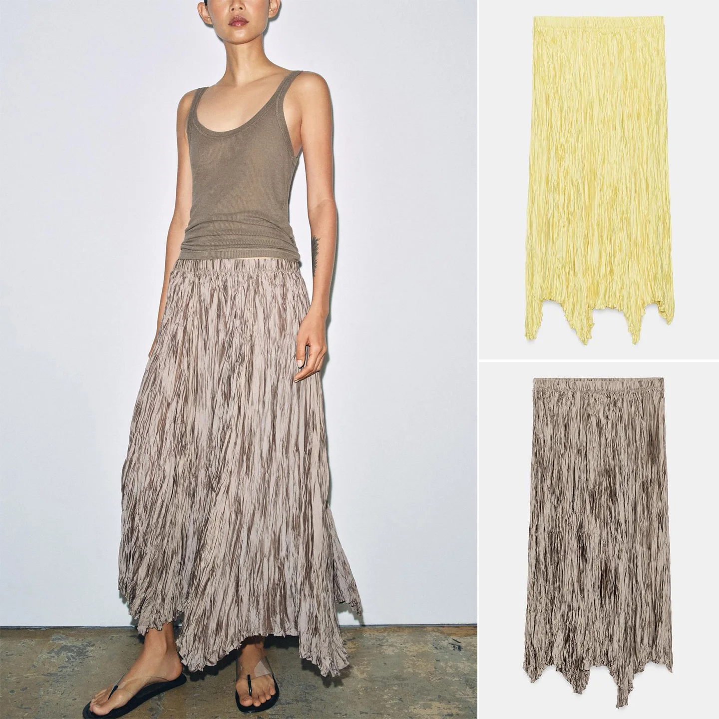Spring New Women's Asymmetrical Hem Midi Skirt Elastic Waist Pleated Half-length Skirts Fashionable Ladies' Premium Skirts
Spring New Women's Asymmetrical Hem Midi Skirt Elastic Waist Pleated Half-length Skirts Fashionable Ladies' Premium Skirts