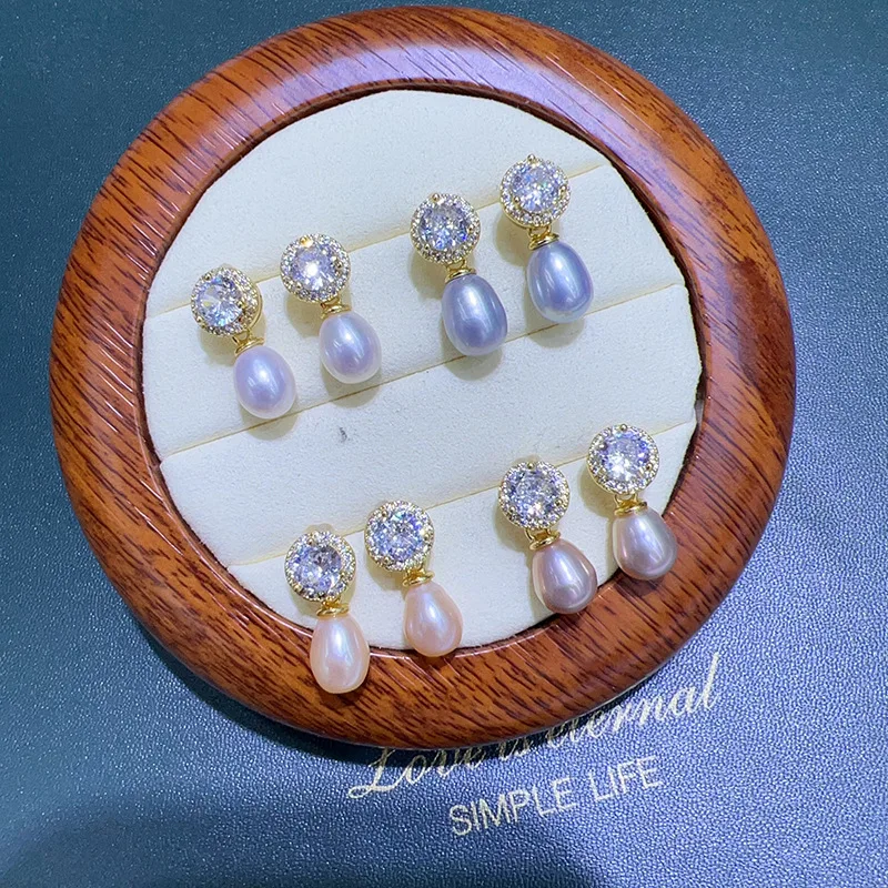 Freshwater Pearl Drop Earrings Sterling Silver Post Sparkling Round Stud Earrings for Women
Freshwater Pearl Drop Earrings Sterling Silver Post Sparkling Round Stud Earrings for Women