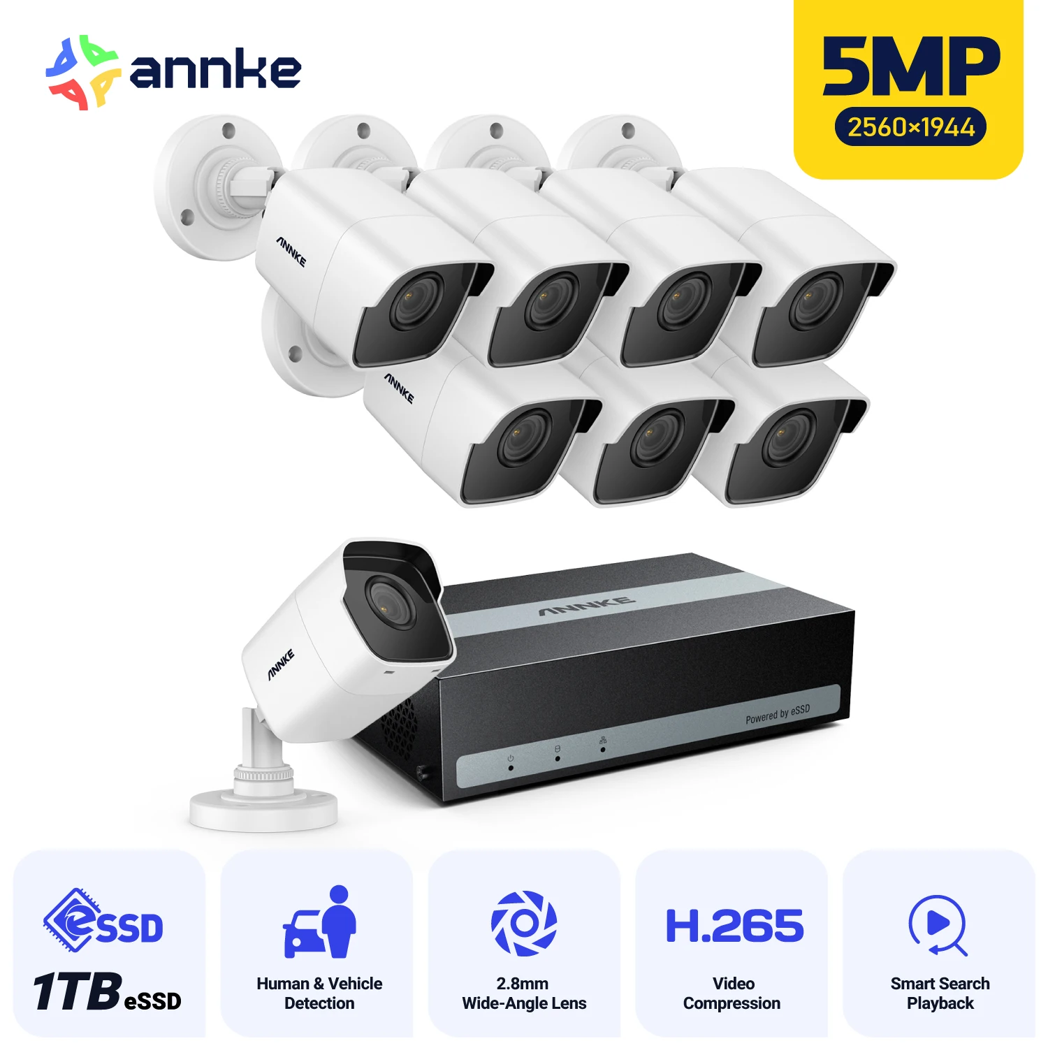 Annke 5MP HD TVI Комплект камер безопасности Аналоговый выход 100 футов ночного видения H.265 + IP67 Обнаружение движения Аудио Уличные камеры видеонаблюдения
Annke 5MP HD TVI Комплект камер безопасности Аналоговый выход 100 футов ночного видения H.265 + IP67 Обнаружение движения Аудио Уличные камеры видеонаблюдения