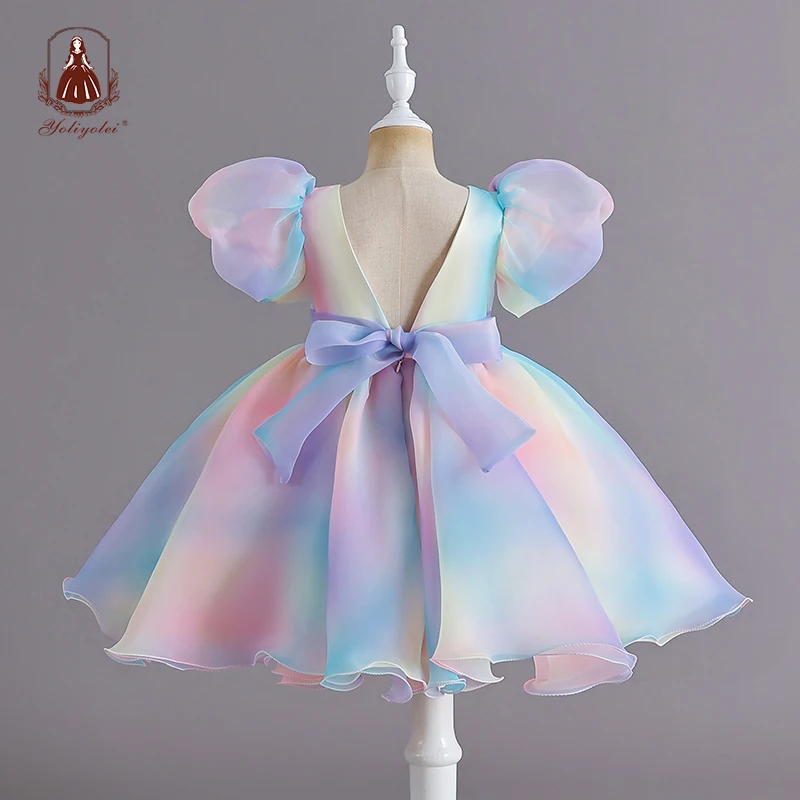 Yoliyolei Rainbow Chiffon Baby Costumes Girls V Back Puffy Sleeve Children Gown Knee Length 1-7 Years Carnival Dress Kids Girl
Yoliyolei Rainbow Chiffon Baby Costumes Girls V Back Puffy Sleeve Children Gown Knee Length 1-7 Years Carnival Dress Kids Girl