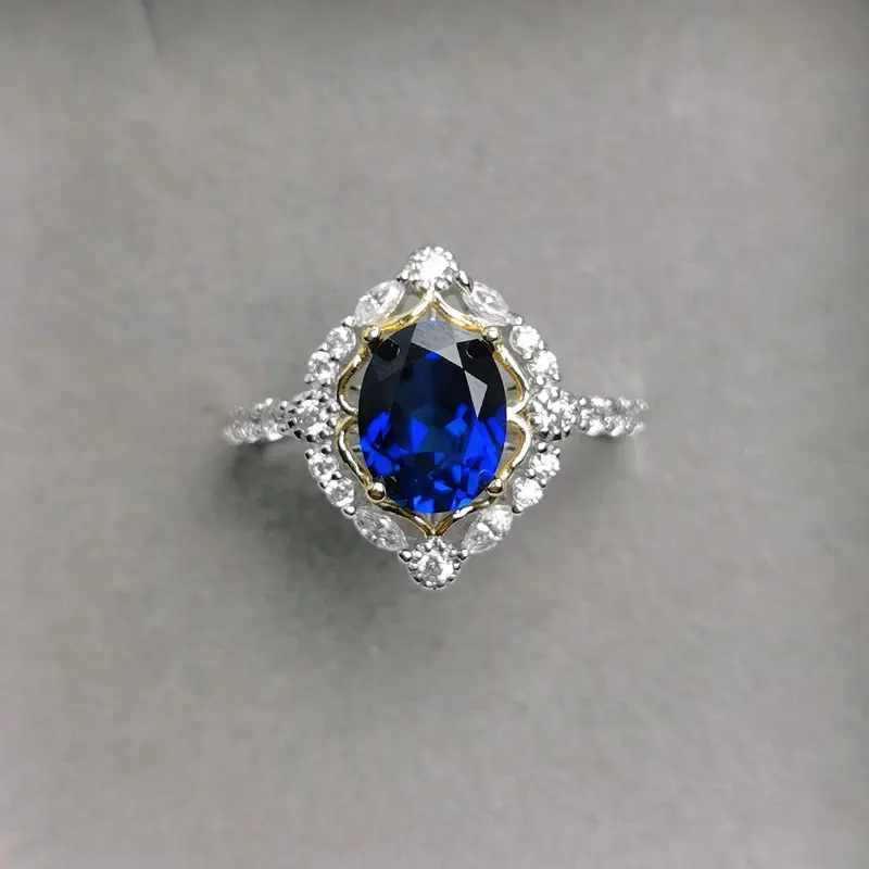 Luxury Design Ring 7mm*9mm 2.5ct Manmade Sapphire Jewelry with 18K Gold Plating laboratory sapphire ring
Luxury Design Ring 7mm*9mm 2.5ct Manmade Sapphire Jewelry with 18K Gold Plating laboratory sapphire ring