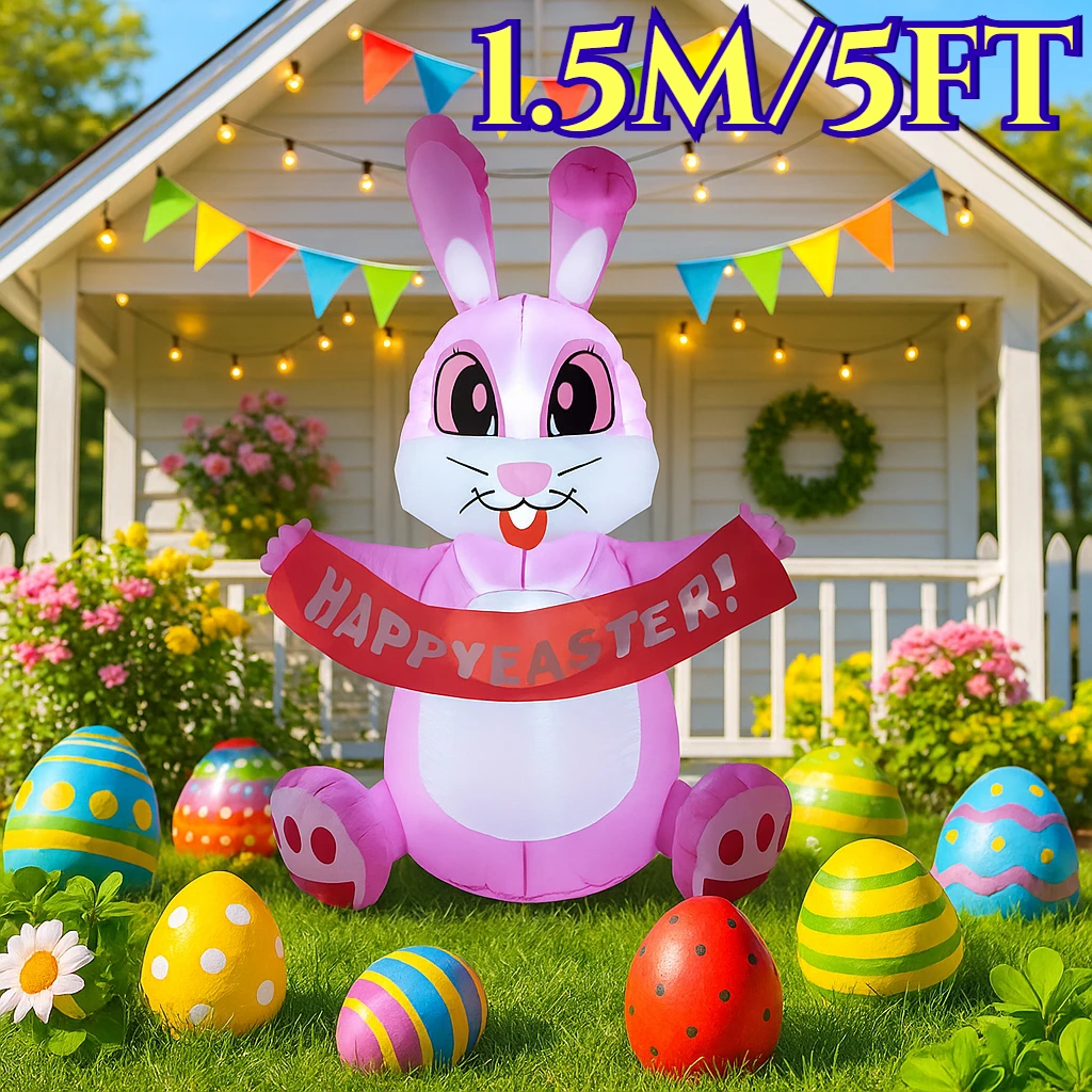 1,5 м/5 футов счастливой Пасхой, надувные игрушки, розовый кролик, баннер, декор, встроенная светодиодная модель, уличный сад, вечеринка, реквизит, орнамент
1,5 м/5 футов счастливой Пасхой, надувные игрушки, розовый кролик, баннер, декор, встроенная светодиодная модель, уличный сад, вечеринка, реквизит, орнамент